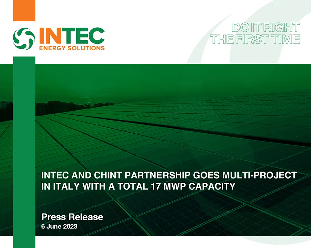 INTEC and CHINT Partnership Goes Multi-Project in Italy with a Total 17 MWp Capacity