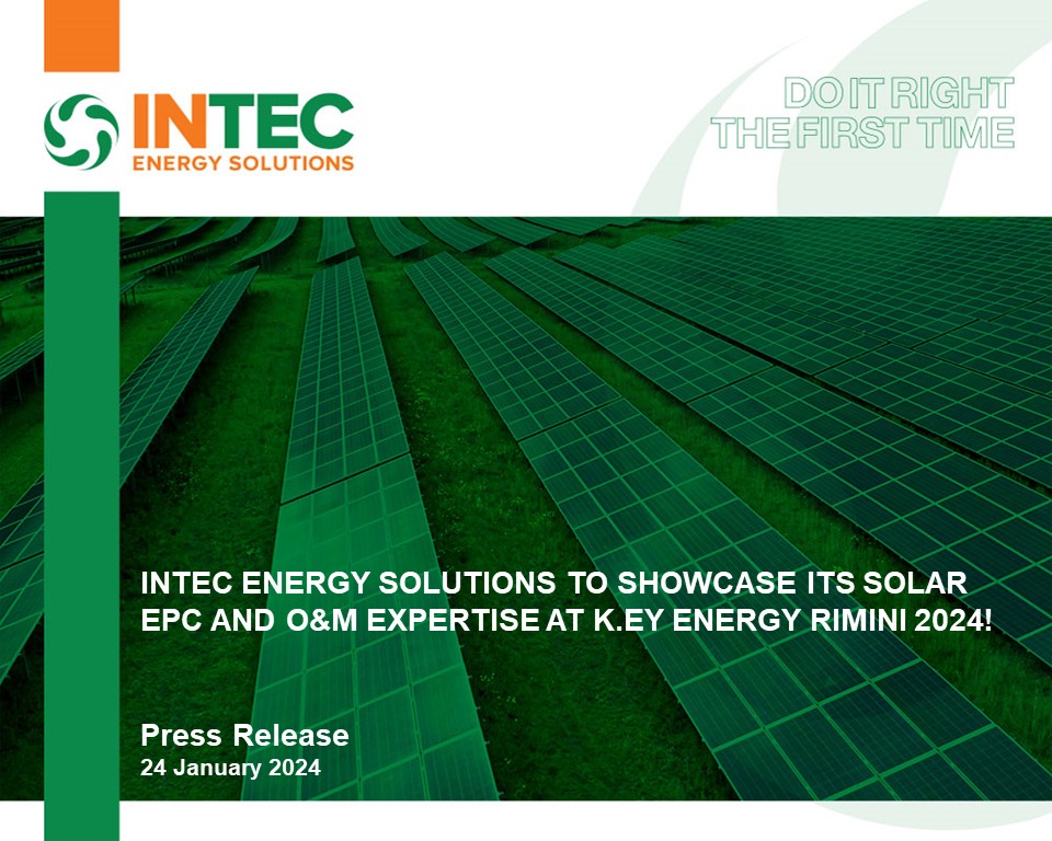 INTEC Energy Solutions to Showcase its Solar EPC and O&M Expertise at K.EY Energy Rimini 2024!
