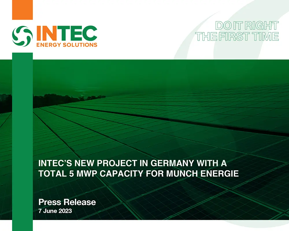 INTEC’S NEW PROJECT IN GERMANY WITH A TOTAL 5 MWp CAPACITY FOR MUNCH ENERGIE